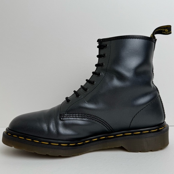 Vintage Dr. Martens England 1460 Metallic Graphite Shimmer Silver MIE Boots UK 9 - Picture 6 of 16
